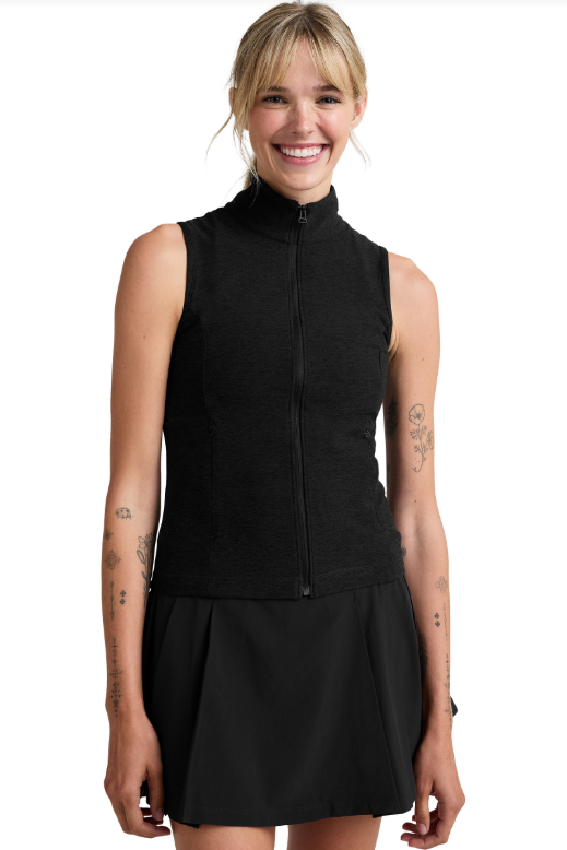 VENICE ZIP FRONT SPACEDYE VEST DARKEST NIGHT