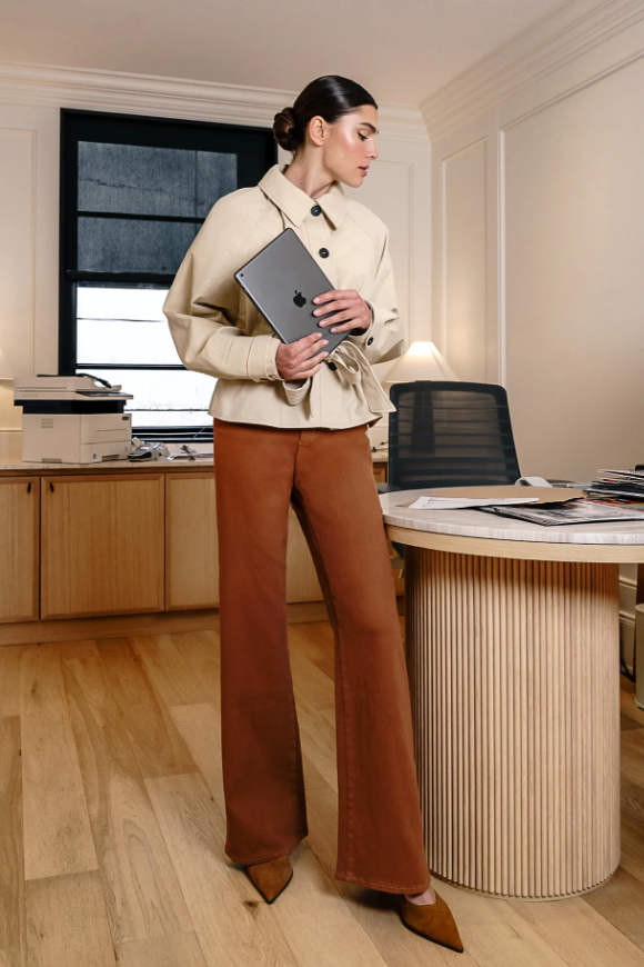 LILY WIDE LEG JEAN AURORA BROWN