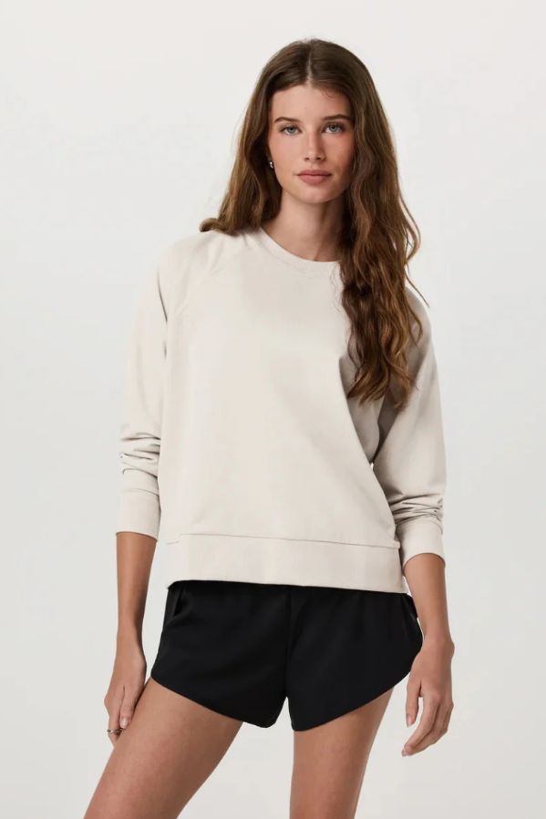 HALO LONGSLEEVE CREW ECRU HEATHER