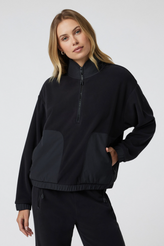 ASPEN HALF ZIP JACKET BLACK