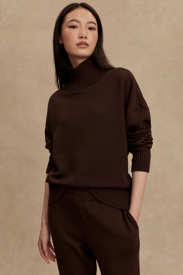 BARKER HIGH NECK SWEAT COFFEE BEAN