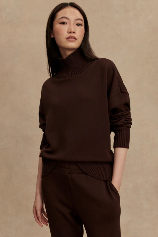 BARKER HIGH NECK SWEAT COFFEE BEAN