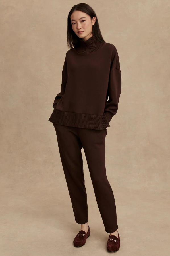 BARKER HIGH NECK SWEAT COFFEE BEAN