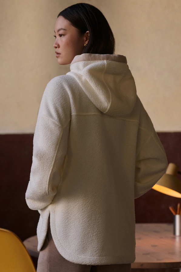 FEY RELAXED FLEECE JACKET EGRET