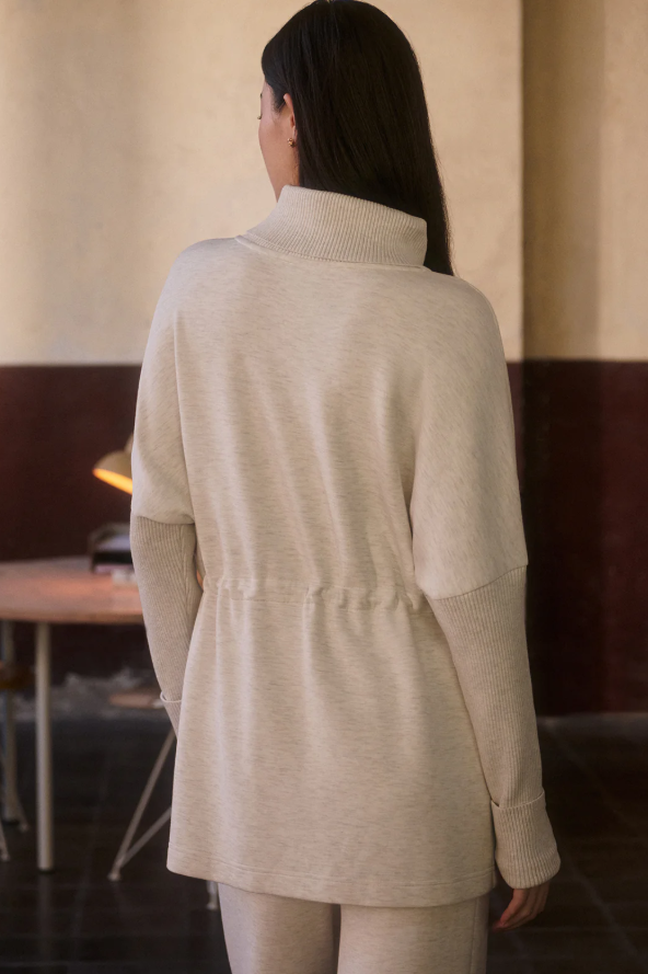 ETHEL CINCH WAIST SWEAT IVORY MARL