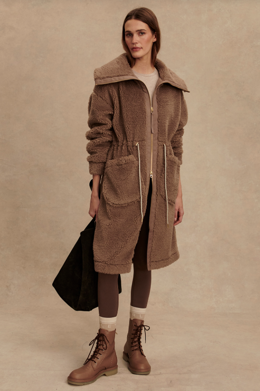 LOGAN SHERPA COAT ASH TAUPE