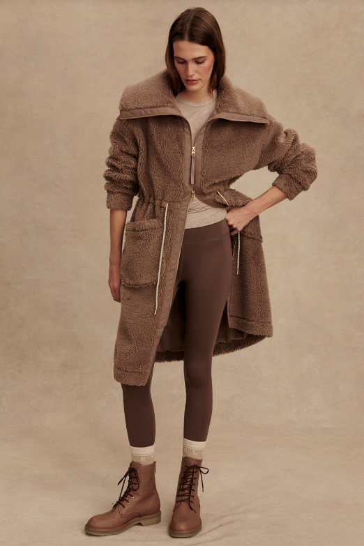 LOGAN SHERPA COAT ASH TAUPE