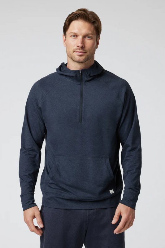 PONTO PERFORMANCE 1/2 ZIP HOODIE MIDNIGHT HEATHER