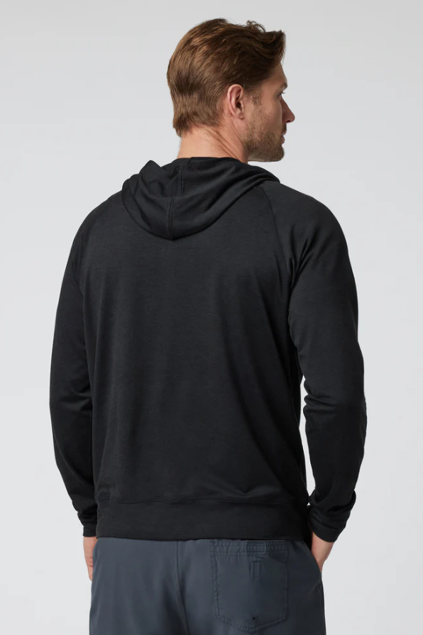 PONTO PERFORMANCE 1/2 ZIP HOODIE BLACK HEATHER