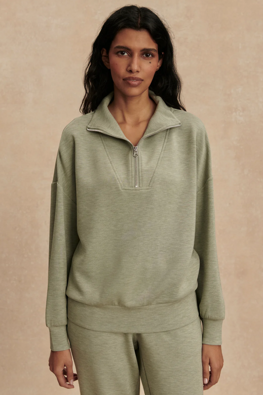 HAWLEY HALF ZIP SWEAT SHADOW MARL