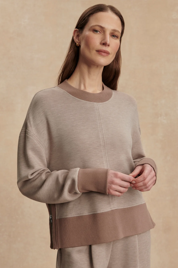 PHILIPPE CROP SWEAT TAUPE MARL