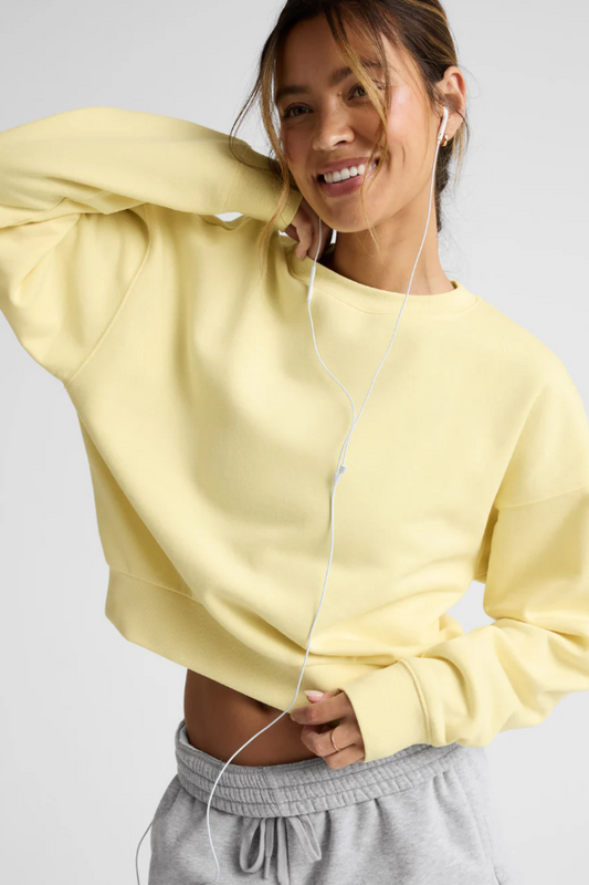 LUXEFLEECE CREWNECK SWEATSHIRT YELLOW SWIRL