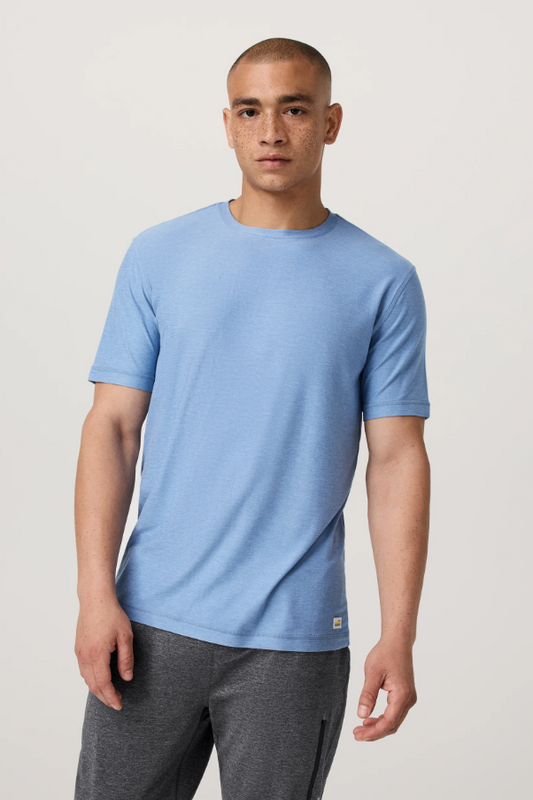 STRATO TECH TEE ISLE BLUE HEATHER
