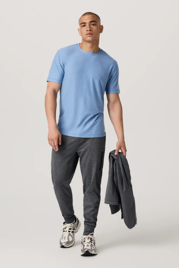 STRATO TECH TEE ISLE BLUE HEATHER