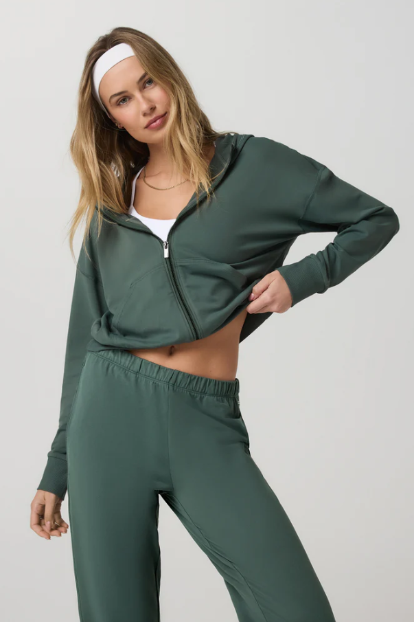 HALO MODERN FULL ZIP HOODIE AGATE GREEN