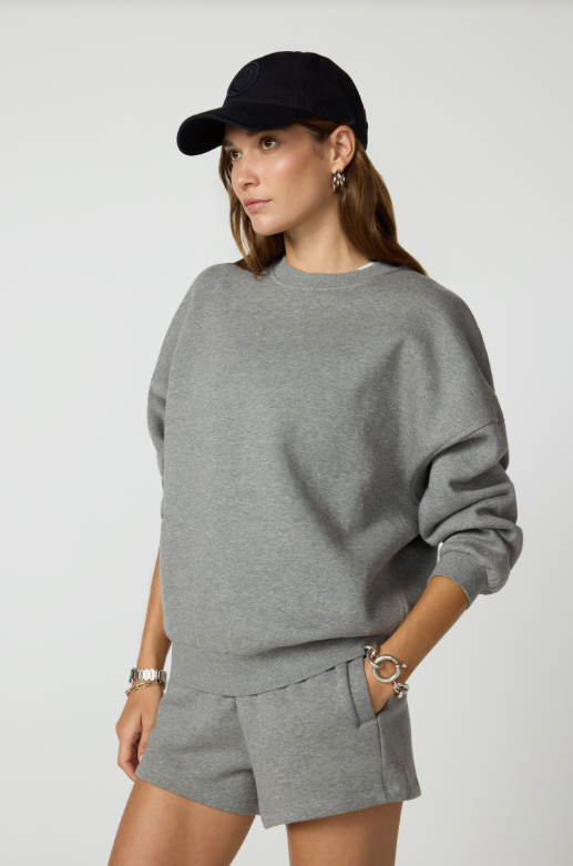 LUXEFLEECE BOYFRIEND SWEATSHIRT STEEL GREY