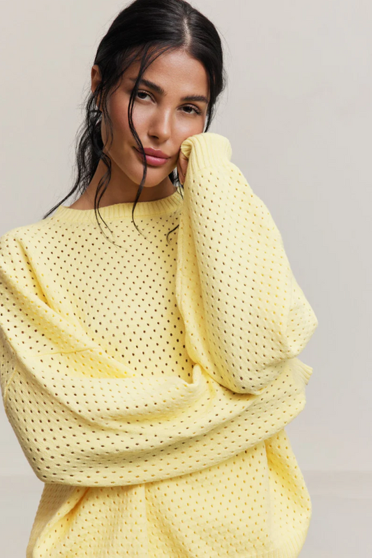 OLLY CROCHET SWEATER VANILLA