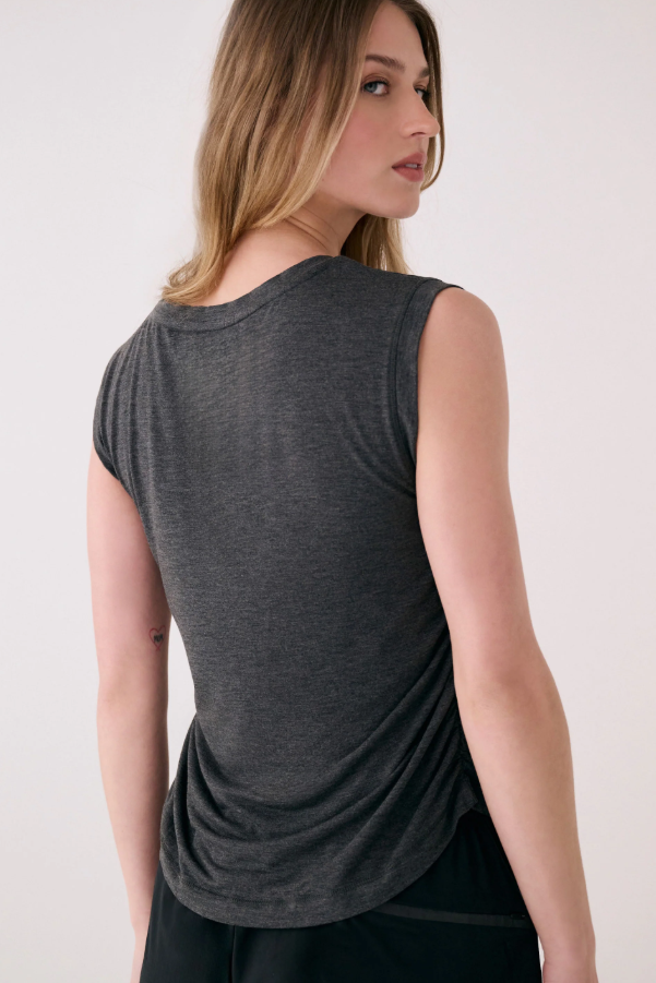 ELISIA SHORT SLEEVE BLACK HEATHER