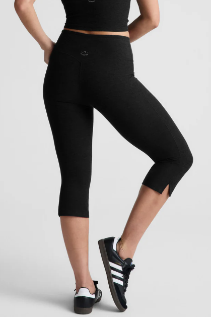 MID-RISE SLIT PEDAL PUSHER SPACEDYE CAPRI DARKEST NIGHT