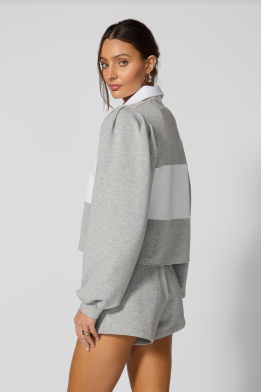 DREAMWEAVE PUFF SLEEVE RUGBY SHIRT CONCRETE