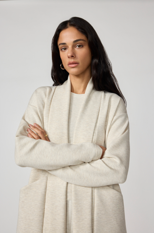 DREAMWEAVE LONG CARDIGAN BROWN RICE