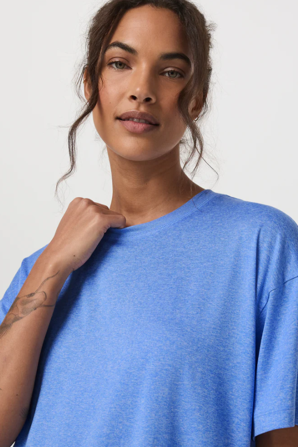 ENERGY TEE LONG RIVIERA BLUE HEATHER