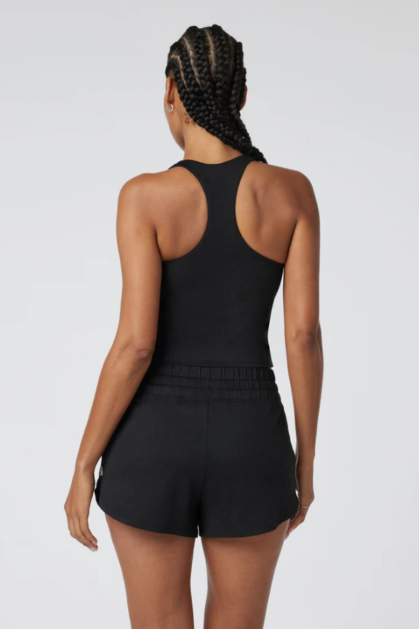 HALO PERFORMANCE CROP TANK 2.0 BLACK HEATHER