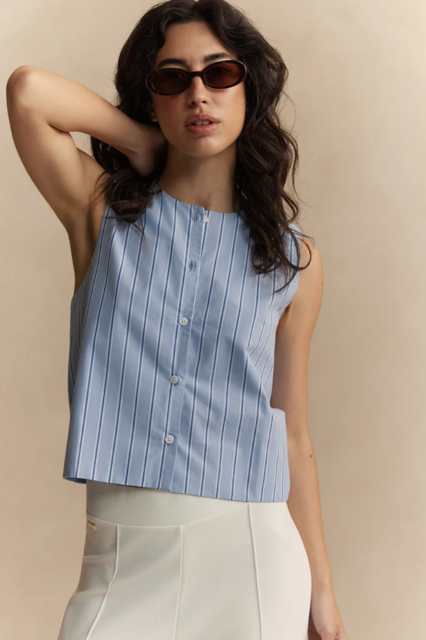 JADA STRIPED TANK BRILLIANT BLUE