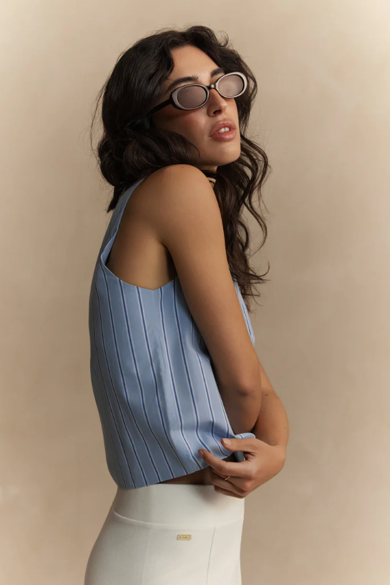 JADA STRIPED TANK BRILLIANT BLUE
