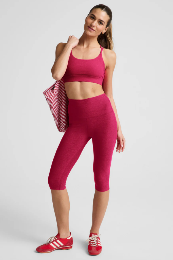 PEDAL PUSHER SPACEDYE CAPRI BERRY RED HEATHER