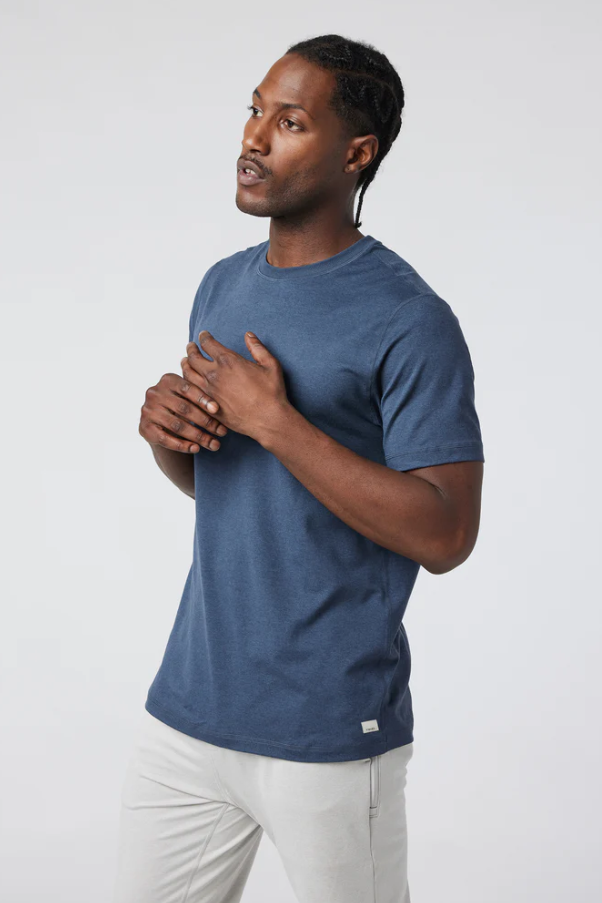 PONTO PERFORMANCE TEE AZURE HEATHER