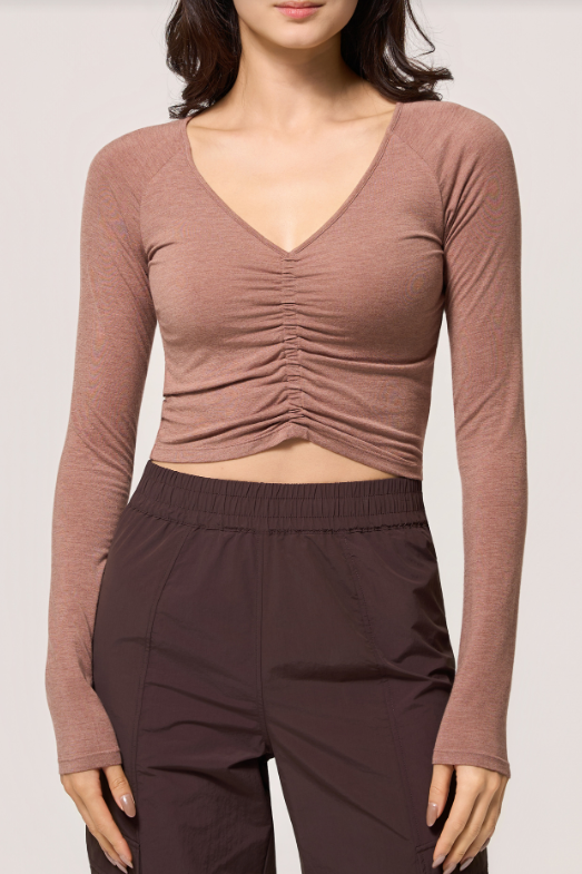 BREEZE RUCHED TOP BROWNIE