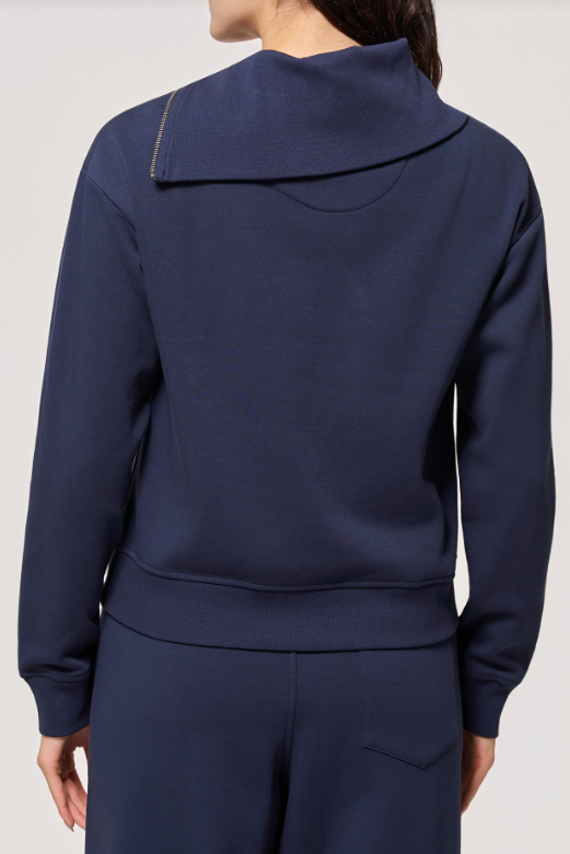 ULTRASOFT FLEECE ASYMMETRICAL HALF ZIP NAVY