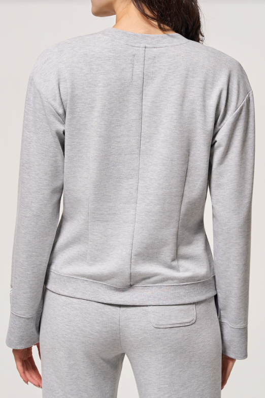 COZY FLEECE CARDIGAN CONCRETE