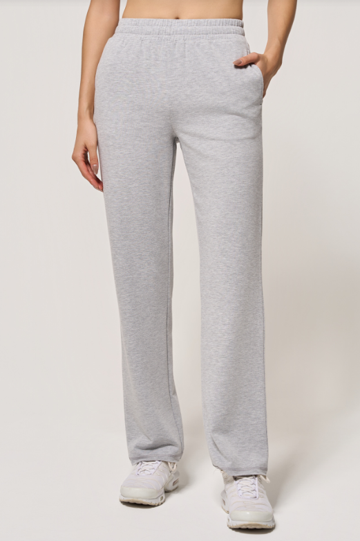 COZY FLEECE WIDE LEG PANT CONCRETE