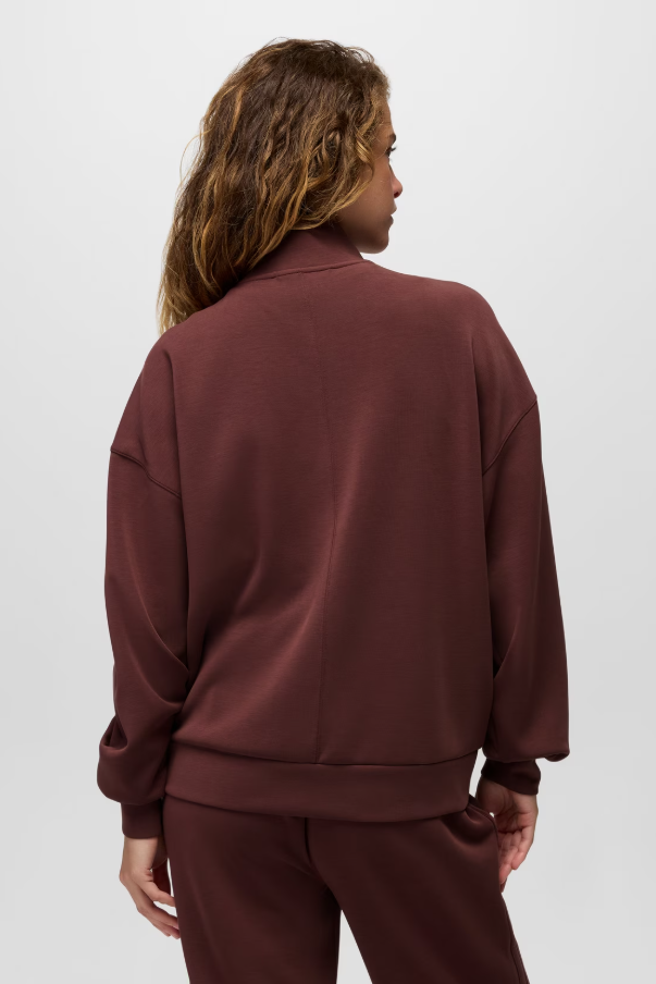 SHEA HALF ZIP SWEAT CACAO