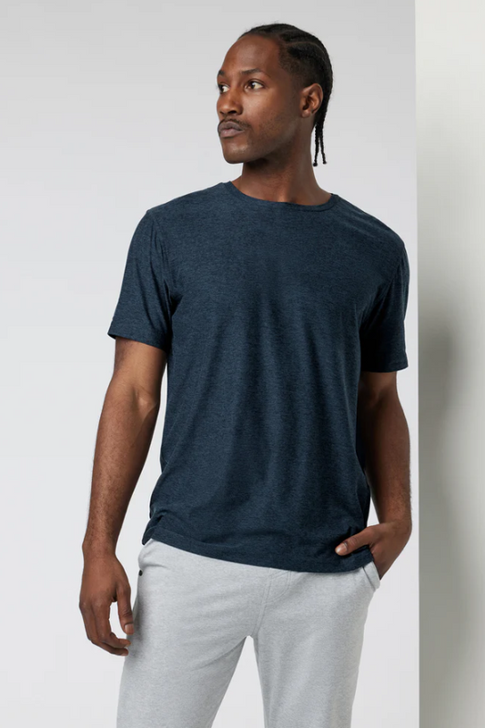 STRATO TECH TEE NAVY HEATHER