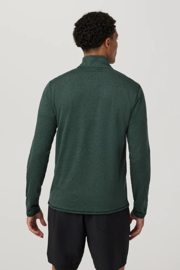 PONTO PERFORMANCE HALF ZIP MOCK NECK HEMLOCK HEATHER