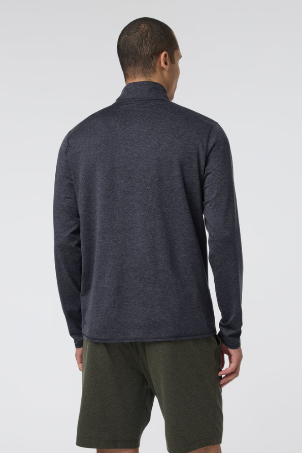 PONTO PERFORMANCE HALF ZIP MOCK NECK CHARCOAL HEATHER