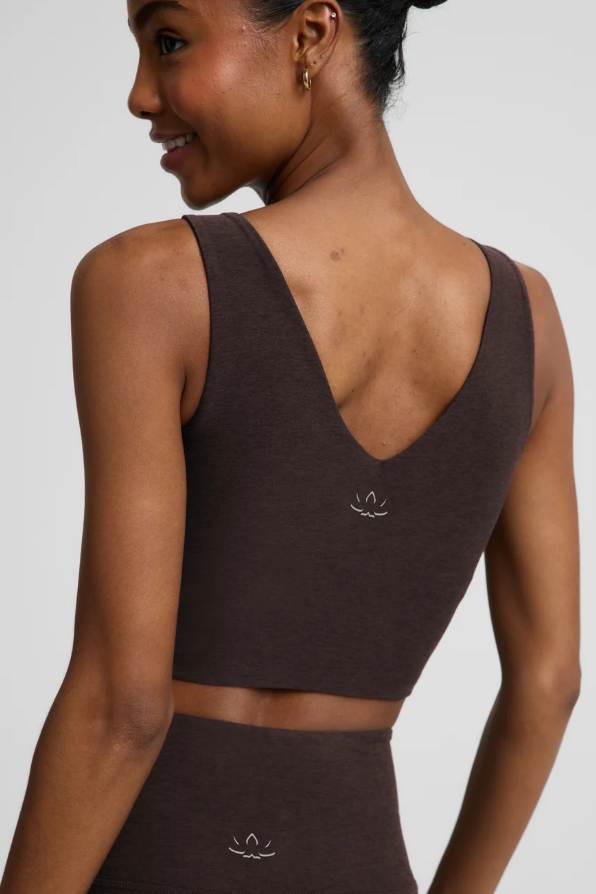 GOOD DAY CROPPED SPACEDYE TANK DARK CHOCOLATE