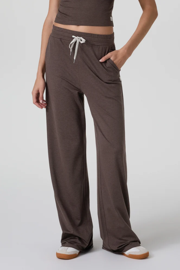HALO ESSENTIAL WIDE LEG PANT JAVA HEATHER