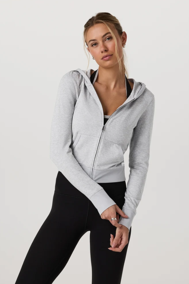HALO MINI FULL ZIP HOODIE PALE GREY HEATHER