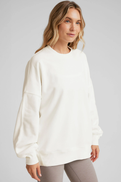 LUXEFLEECE OVERSIZED SWEATSHIRT FRESH SNOW