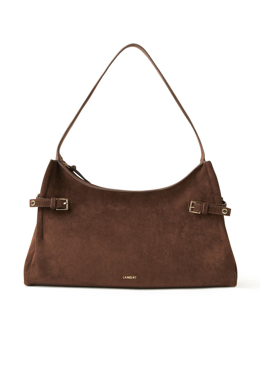 TRINITY SUEDE SHOULDER BAG CHOCOLATE