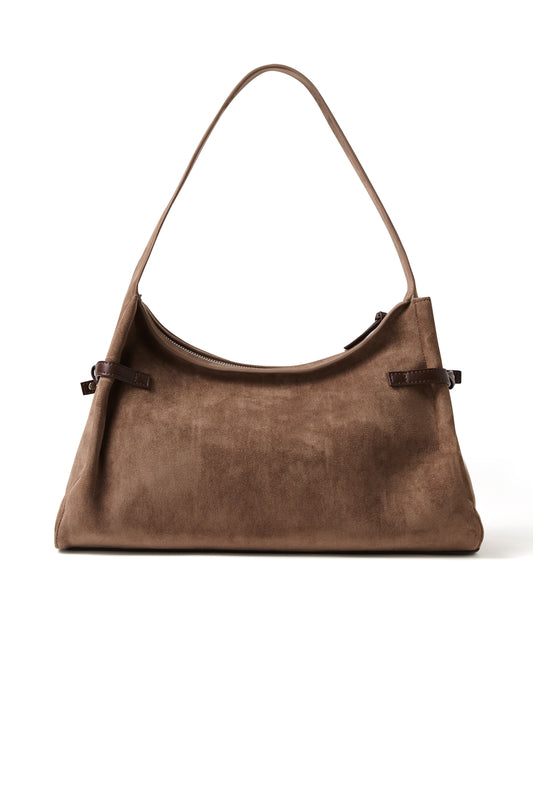 TRINITY SUEDE SHOULDER BAG TAUPE