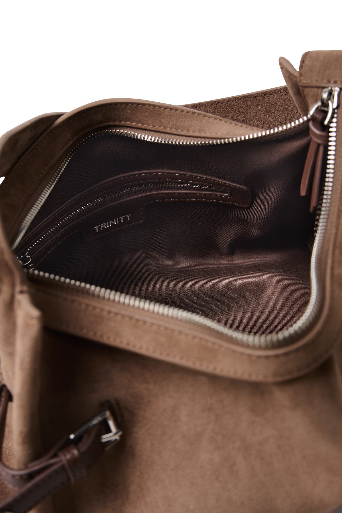 TRINITY SUEDE SHOULDER BAG TAUPE