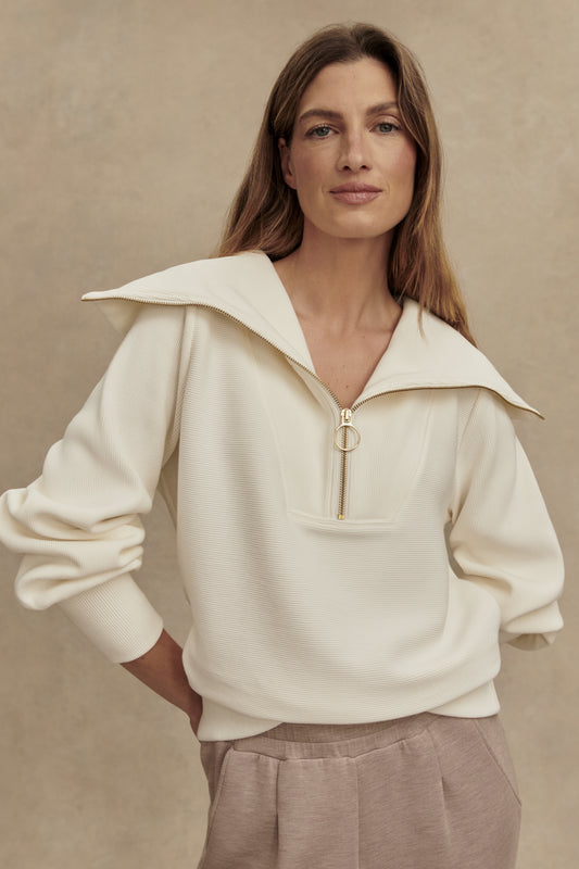 VINE HALF ZIP IVORY