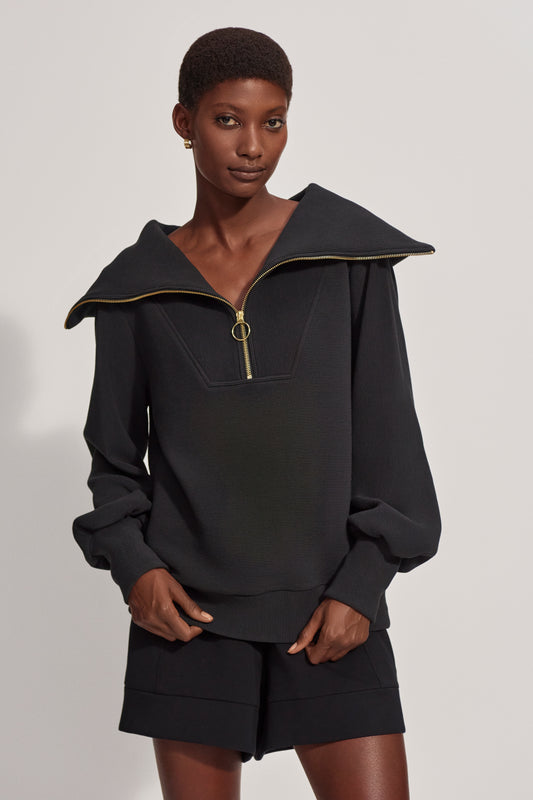 VINE HALF ZIP BLACK