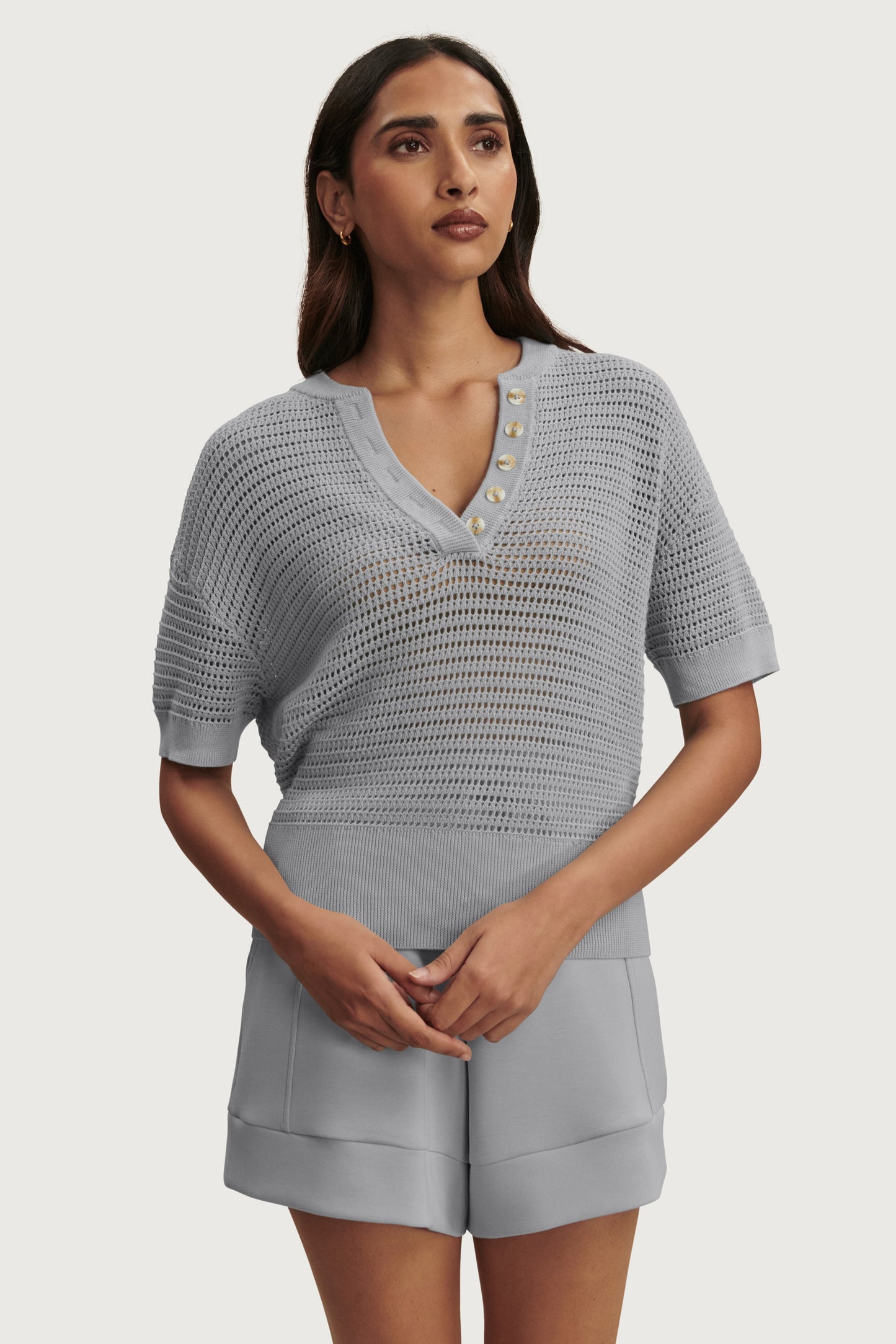 CALLIE KNIT TEE WIND BLUE