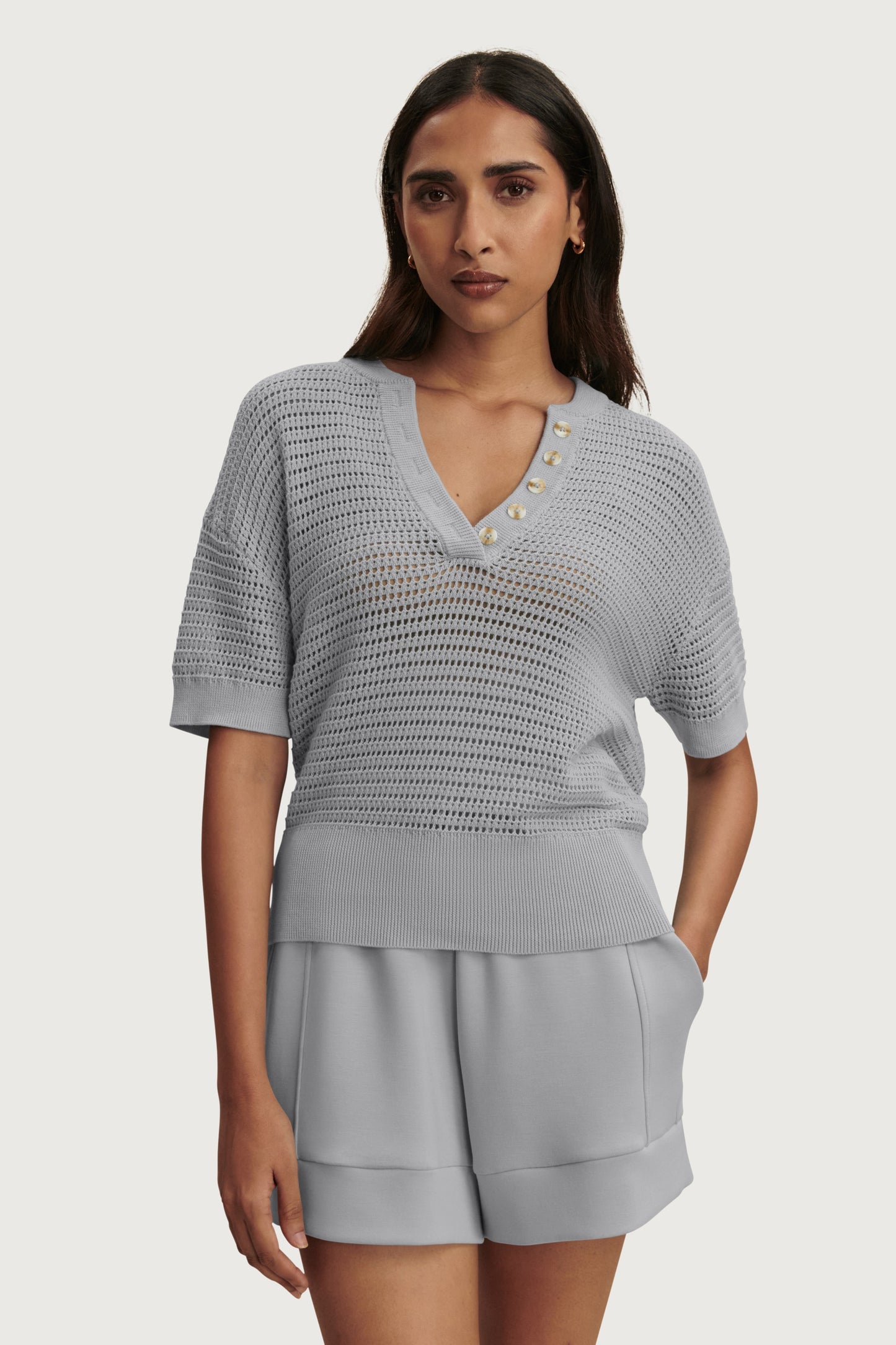 CALLIE KNIT TEE WIND BLUE